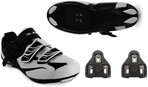 Zol White Road Cycling Shoes +Cleats (45(EU)/11.5(US)Mens/13Womens)