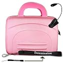 Amazon Kindle DX Pink Cube Carrying Case Bag Pouch Cube + Reading Light + Determination Hand Strap