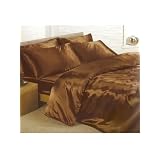 Chocolate Brown Satin King Size Duvet Cover & Fitted Sheet Setby Beamfeature