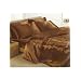 Chocolate Satin Double Duvet Set With Fitted Sheet