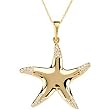 14K Yellow Gold Diamond Starfish Necklace - 0.20 Ct.