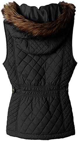 Trendefinition Women's Plus Size Quilted Puffer Jacket Vest With Detachable Hoodie