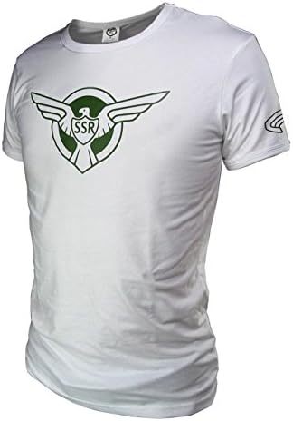 LIWEIKE® Captain America SSR Logo men's Leica slim T-Shirt White (M)