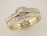 14k Yellow Gold 1/3 CT TDW Diamond Bridal Set Ring (G-H, I1)