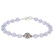 Handmade Lavender Crystal & Antiqued Silver Beaded Bracelet
