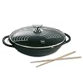 Berndes 031139 Vario Click Induction Aluguss Wok antihaft mit Glasdeckel und Zubeh�r 32 cm, 5,5 l
