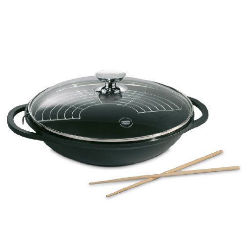 Berndes 031139 Vario Click Induction Aluguss Wok antihaft mit Glasdeckel und Zubeh&ouml;r 32 cm, 5,5 l