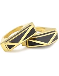 Isharya Pyramid Lux Lisa Set of 2 Black Frost Stackable Ring, Size 7