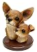 chihuahua12  - Living Stone Chihuahua with Pup Bust on Base