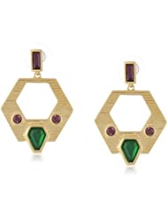 T Tahari "Project 9" Gold Colored Open Drop Earrings