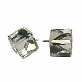 Comet Argent Light Tilted Cube Swarovski Austrian Crystal Earrings