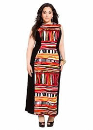 Ashley Stewart Women’s Plus Size Color Block Abstract Print Maxi
