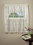 Live Laugh Love Embroidered 36" Kitchen Curtain Tier pair
