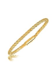 Sterling Silver Exquisite Stackable Bracelet with Yellow Color Plating