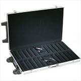 1000 piece Aluminum Poker Case with Wheels (Silver) (4 1/2H x 26 1/4W x 16D)