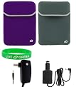 Acer Aspire One AOA150 8.9-Inch 6 Cell Extended Battery Logo Reversible Neorpene Sleeve Case - Bundle with Car and Wall Charger