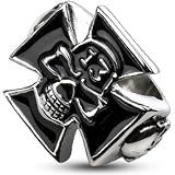Spikes Mens Stainless Steel Celtic Cross Number 13 Skull Cast Ring