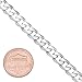 Italian 6.5mm Solid 925 Sterling Silver Beveled Cuban Curb Link Chain, 22