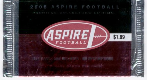 2006 Sage Aspire Football Pack (3 Cards Pack) - GREAT DEAL! 3 Rookies in Every Pack! NFL Trading Cards (Look for Random Autograph Cards)