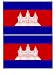 2 Cambodia Cambodian Flag Stickers Decal Bumper Window Laptop Phone Auto Boat Wall