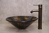 VGS106-Combo Bathroom Lavatory Tempered glass sink with faucet