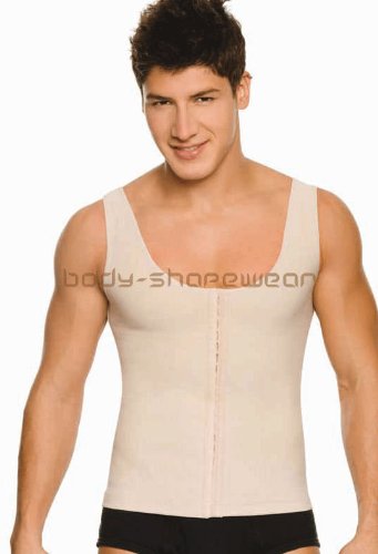 Waist Cincher Man Thermal Tank Top WITH front hook and eye closure, reduces the abdominal area. Mens Slimmer Body Shapewear Body Shaper Compression Garments - Fajas Colombianas (XL)