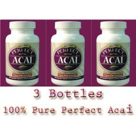 PERFECT ACAI 3 Pack (The Purest Organic Acai Berry in a Capsule, SUPERSIZED bottle, 120 capsules)