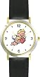 Angel with Heart - Cherub, Angel or Cupid Theme - WATCHBUDDY&reg; DELUXE TWO-TONE THEME WATCH - Arabic Numbers - Black Leather Strap-Size-Large ( Men's Size or Jumbo Women's Size )