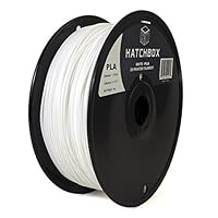 HATCHBOX 1.75mm White PLA 3D Printer Filament - 1kg Spool (2.2 lbs) - Dimensional Accuracy +/- 0.03mm