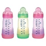 Sassy Baby's Mam 9 oz. Girl 3 pack Bottle