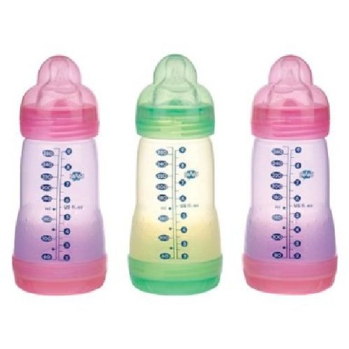 Sassy Baby's Mam 9 oz. Girl 3 pack Bottle