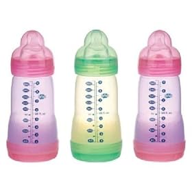 Sassy Baby's Mam 9 oz. Girl 3 pack Bottle