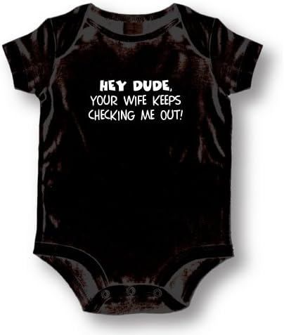 Attitude Rompers "Hey Dude" Baby Romper, Black, 6 Months