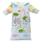 ベビー ロンパース 長袖 カバーオール 可愛い 長袖が取り外す可能 コットン 柔らか 通気性が良い 厚手 保温 象さん ブルー