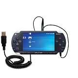 Coiled Power Hot Sync and Charge USB Data Cable w/ Tip Exchange for the Sony PSP - Gomadic Brand