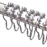 Wrenwane&reg; Shower Curtain Hooks - 100% Stainless Steel, Polished Chrome, Set of 12 Rings