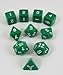 Green Opaque Polyhedral Dice Set 10pc Set in Tube
