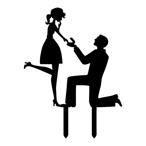 Black Cake Topper For Engagement Or Bridal