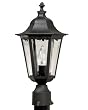 Adjusta-Post Classic One-Light Outdoor Upward Post Top Lantern, Black with Clear Acrylic Beveled Lens #S74TC-BK