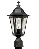 Adjusta-Post Classic One-Light Outdoor Upward Post Top Lantern, Black with Clear Acrylic Beveled Lens #S74TC-BK
