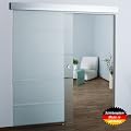 Ganzglasschiebet�r teilsatiniert - 900x2050x8mm - SO6 / Kostenloser Versand // Glast�r / Glasschiebet�r / Schiebet�r, DIN Rechts
