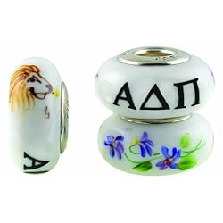 Alpha Delta Pi Sorority Hand Painted Fenton Glass Bead