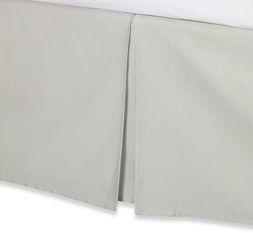 Queen Size (60" x 80") 100%Egyptian Cotton 400-Count 1-Piece Split Corner Tailored Bed Skirt 26 Inch Fall (Color:Silver Grey Pattern:Solid)