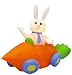 5 Foot Long Easter Inflatable Rabbit Riding Carrot Car Yard Decoration