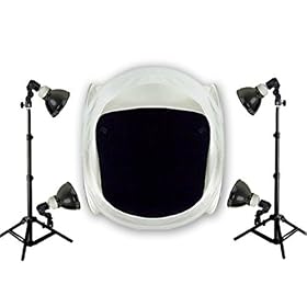 PBL PHOTOGRAPHY STUDIO TABLE TOP 30 LIGHT TENT 4 LIGHT KIT 600 WATTS TOTAL POWER Steve Kaeser Photographic Lighting & Accessories