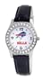 NFL Women's BL20017 Buffalo Bills "Game Day Dazzler" Black Leather Watch