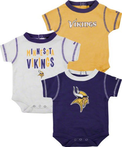 Minnesota Vikings Newborn 3-Piece Creeper Set
