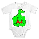 Baby clothes with builder, green, reptile, body, dinosaur, muscle