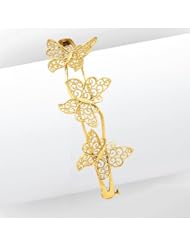 14k Gold Butterfly Bangle Bracelet