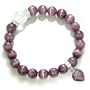 Swarovski and Purple Cats Eye Heart Good Luck Talisman Bracelet